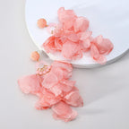 Lace Flower Cotton Drop Earrings - Piña Colada