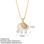 Gold Pendant Long Stainless Steel Chains - Piña Colada