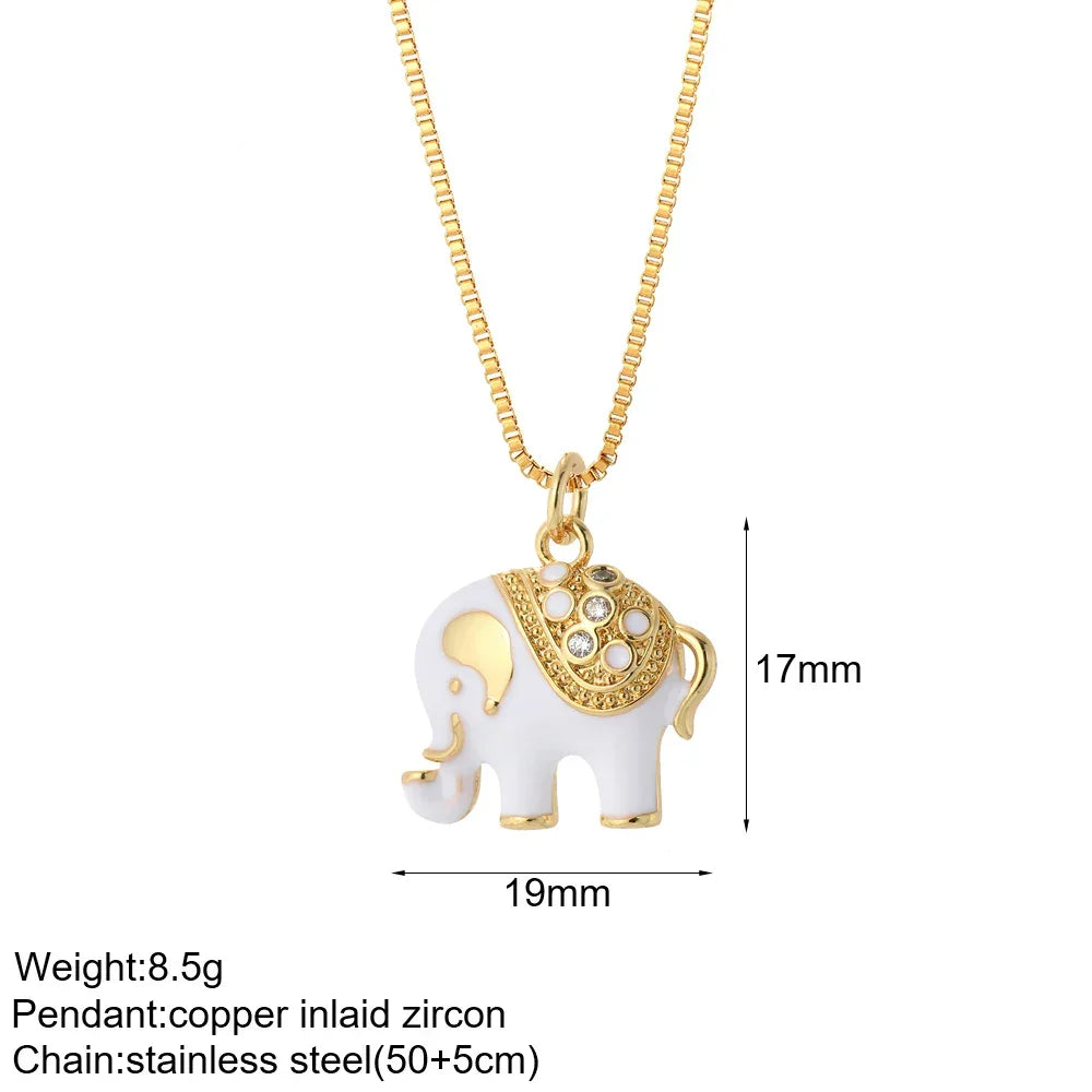 Gold Pendant Long Stainless Steel Chains - Piña Colada
