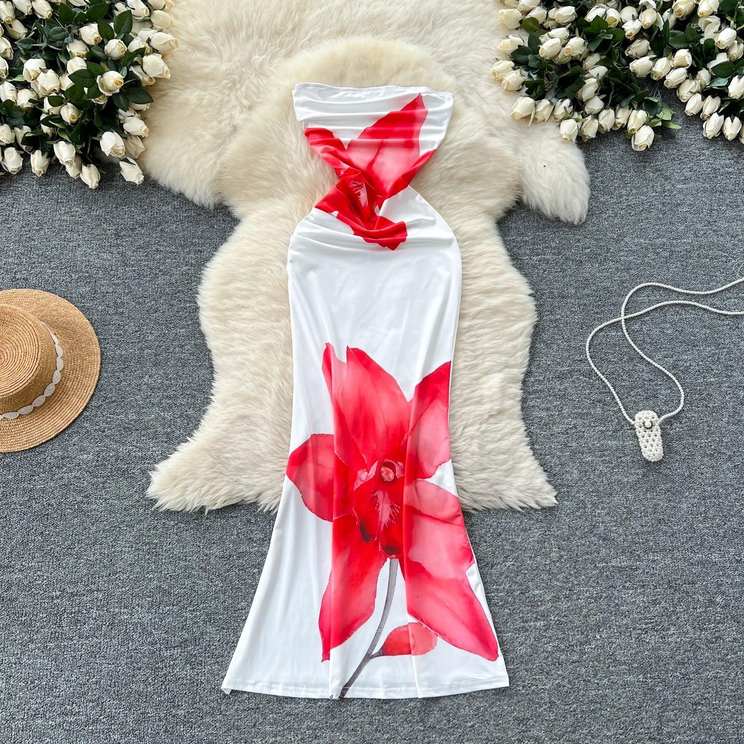 Bodycon Long Dress Print - Piña Colada