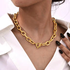 18K Gold Plated Chunky Toggle Necklace - Piña Colada