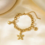 Stainless Steel Starfish & Moon Charm Bracelet - Piña Colada