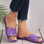Solid Color Slide Sandals - Piña Colada