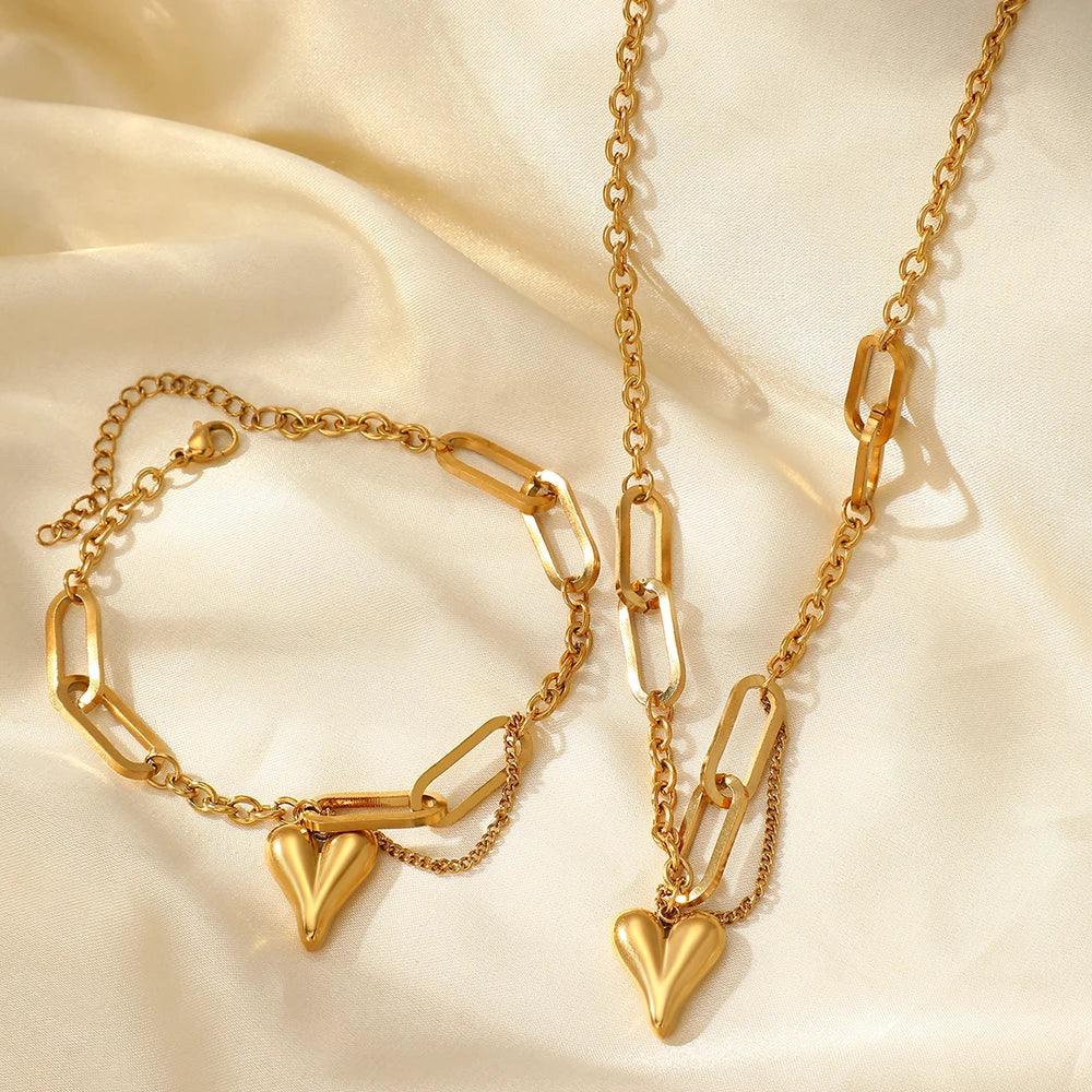 Stainless Steel Heart Jewelry - Piña Colada