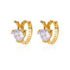 Zircon Polygon Earrings For Women Stainless Steel Geometric - Piña Colada