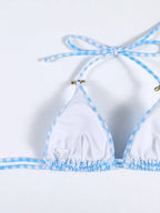 Floral Print Bordered Bikini Set