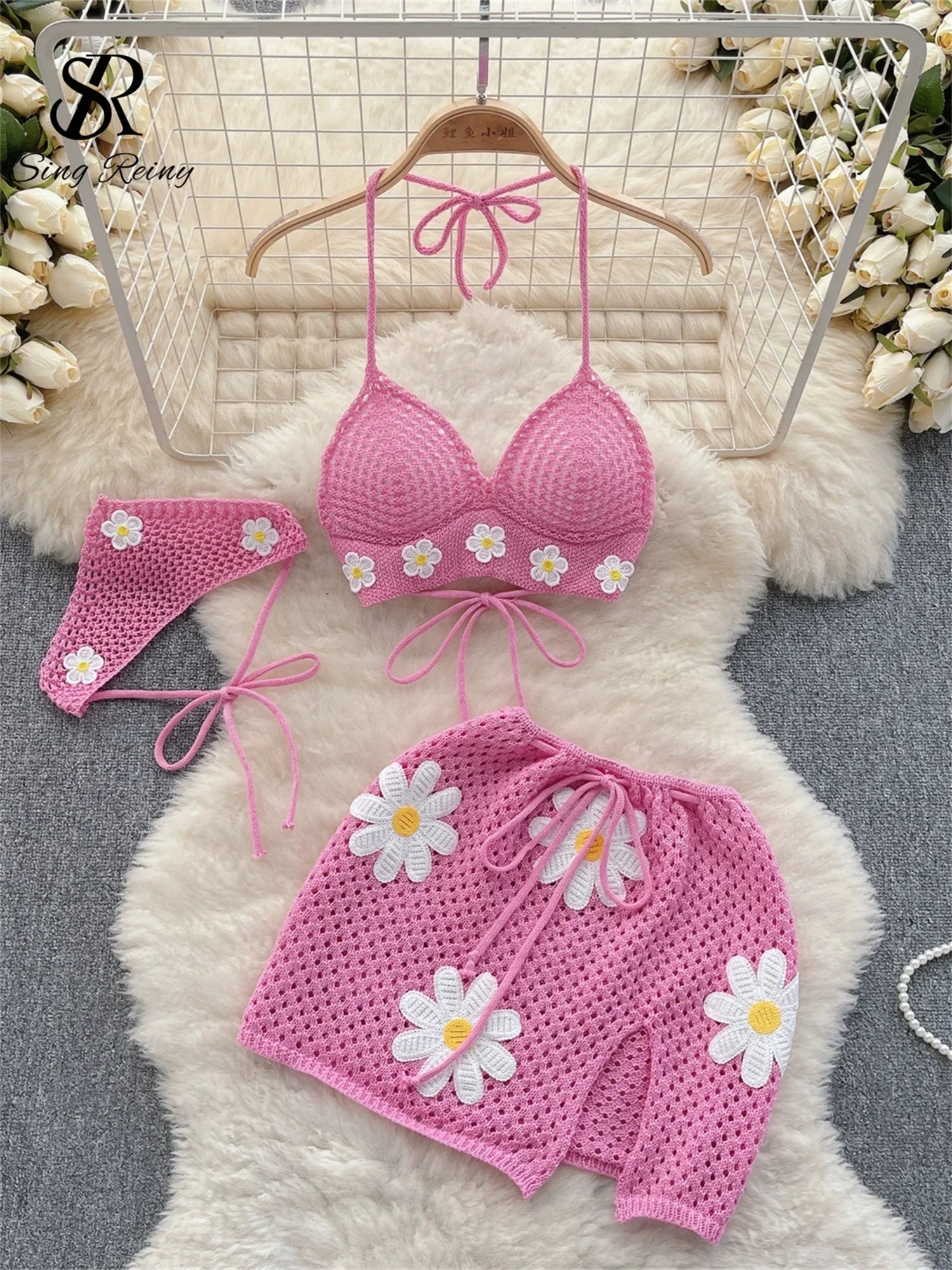 Halter Knit Two-Piece Set - Piña Colada