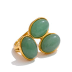 Agate Stone Ring - Piña Colada