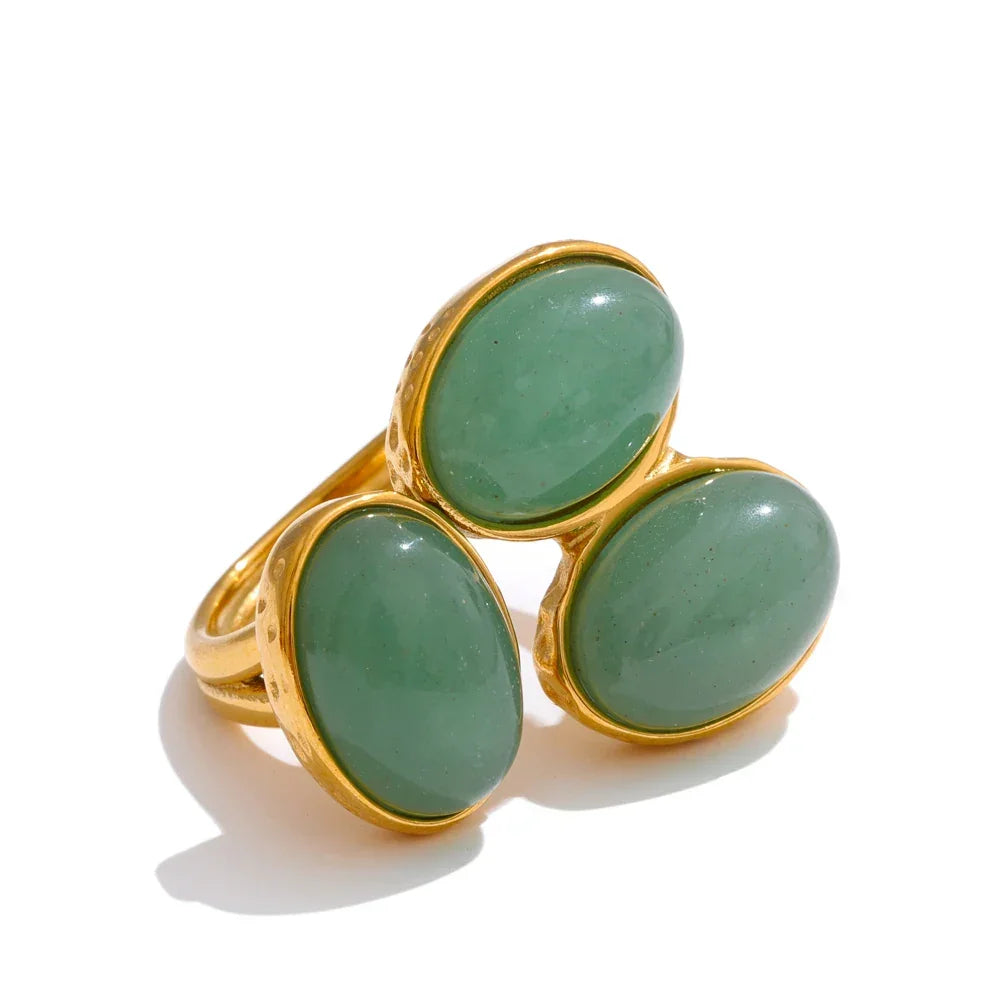 Agate Stone Ring - Piña Colada