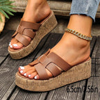 Chunky Wedge Platform Sandals – Summer Comfort Style - Piña Colada