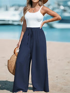 Wide Leg Loose Pants - Piña Colada