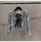 Sequins Jacket Bow Top - Piña Colada