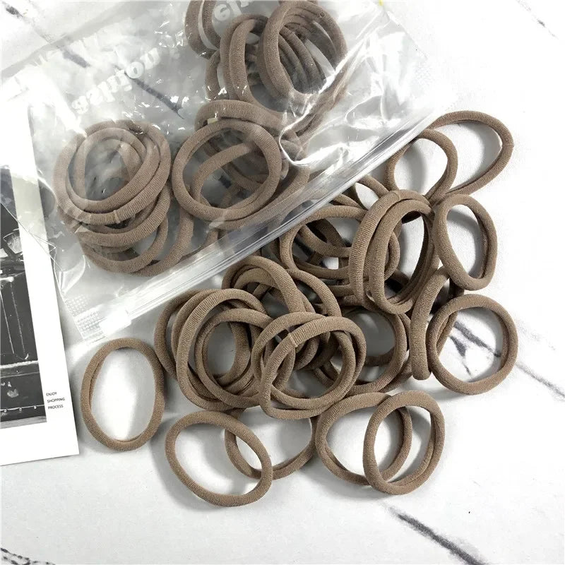 50PCS Elastic Hair Bands Set - Piña Colada