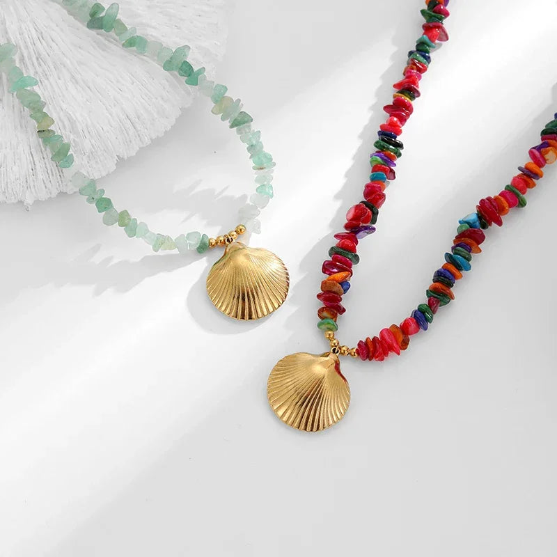 Shell Necklace Stainless Steel - Piña Colada
