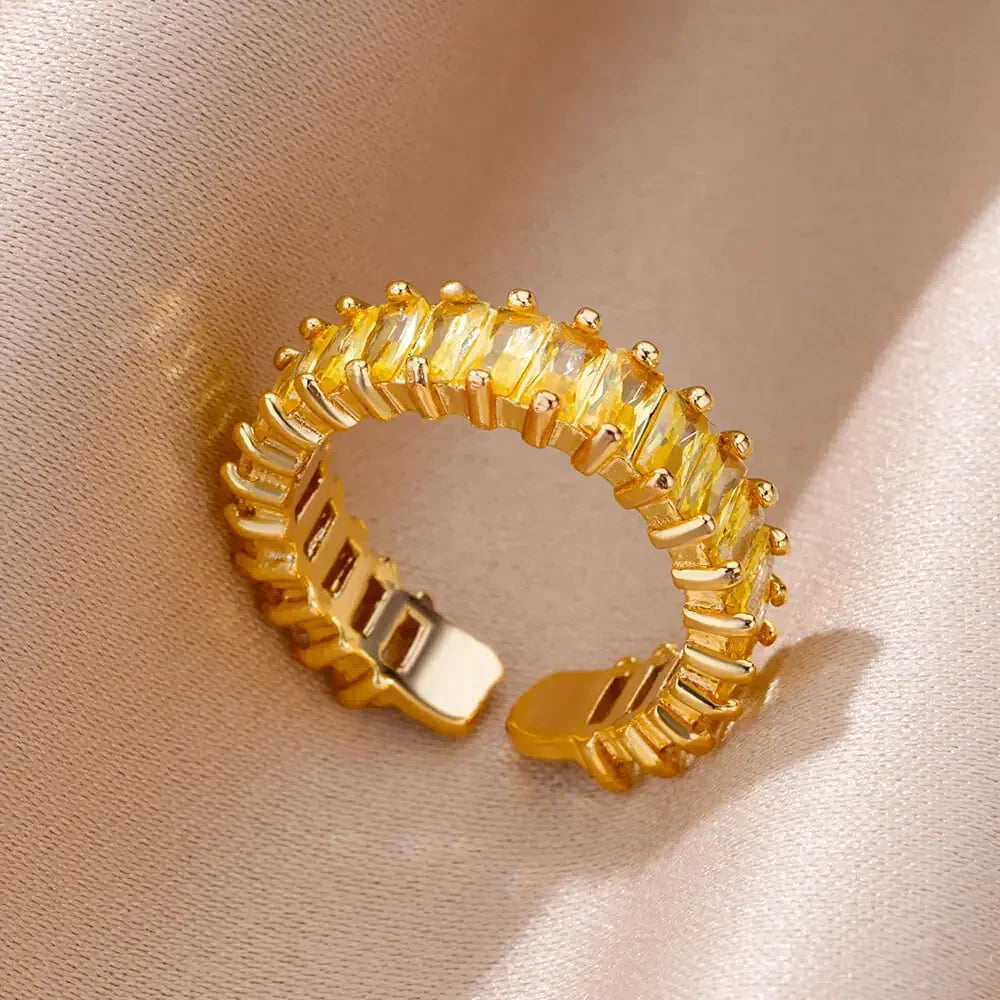 Colorful Cubic Zircon Ring - Piña Colada
