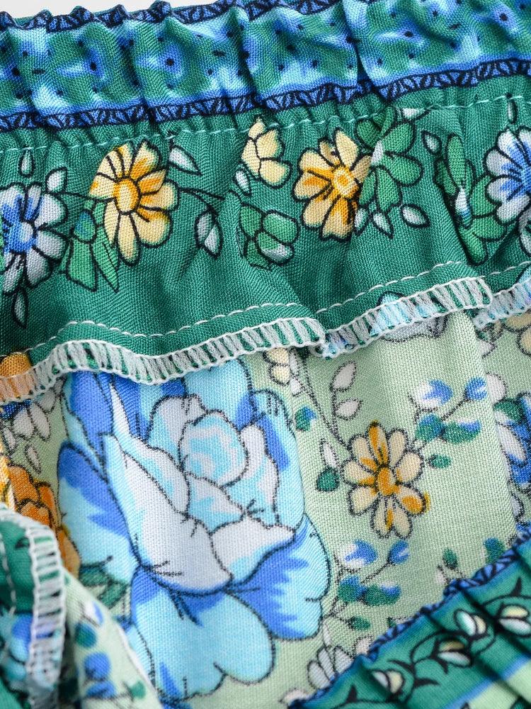 Floral Print Bohemian Wide Leg Pant - Piña Colada