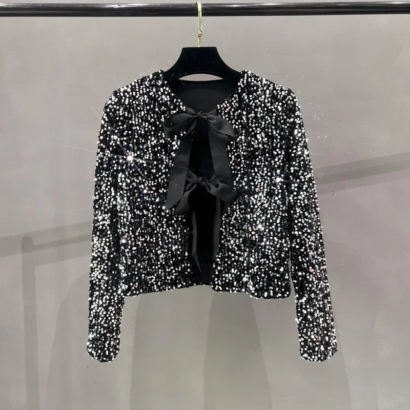 Sequins Jacket Bow Top - Piña Colada