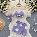 Halter Knit Two-Piece Set - Piña Colada