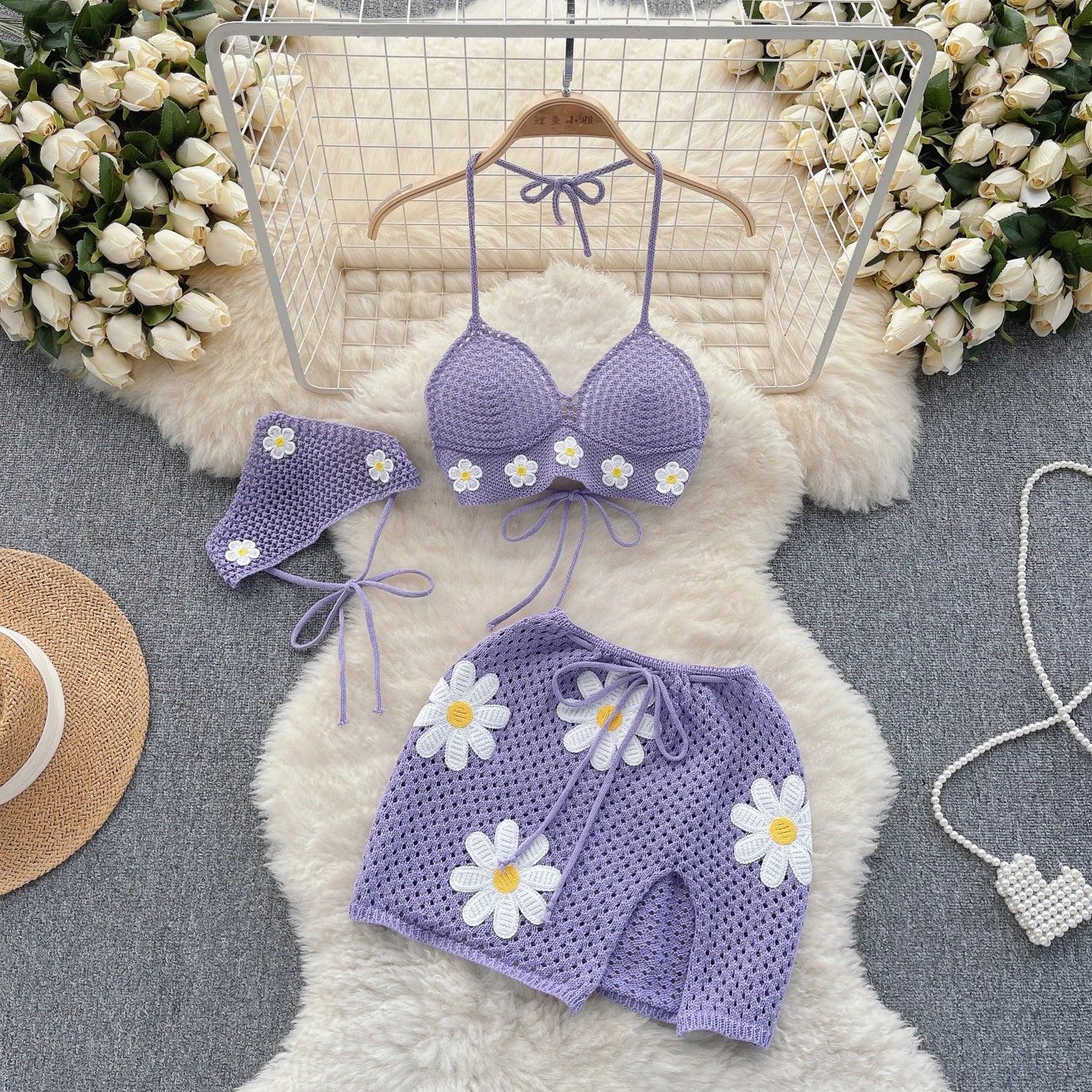 Halter Knit Two-Piece Set - Piña Colada