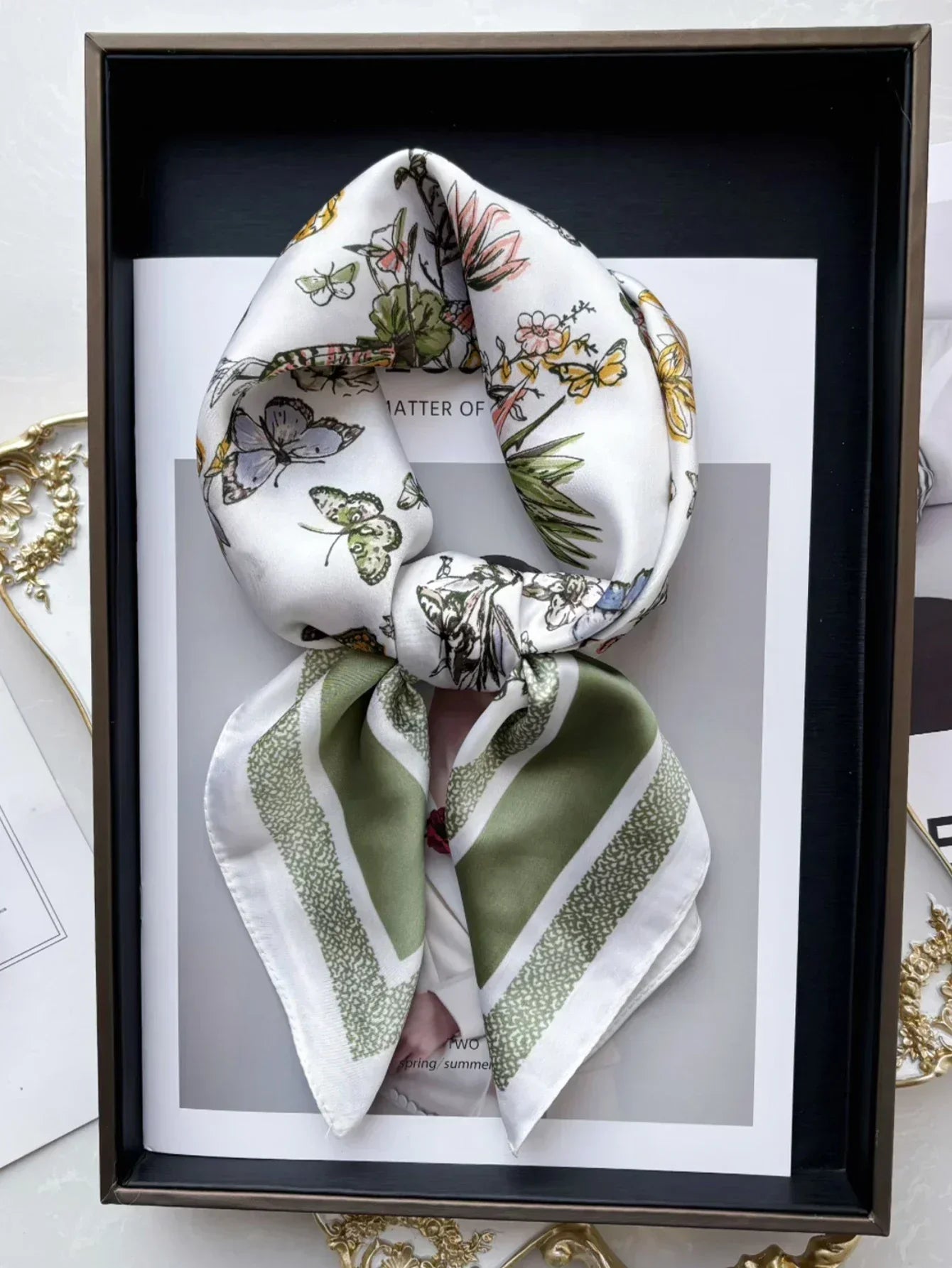 Silk Square Scarf Spring - Piña Colada