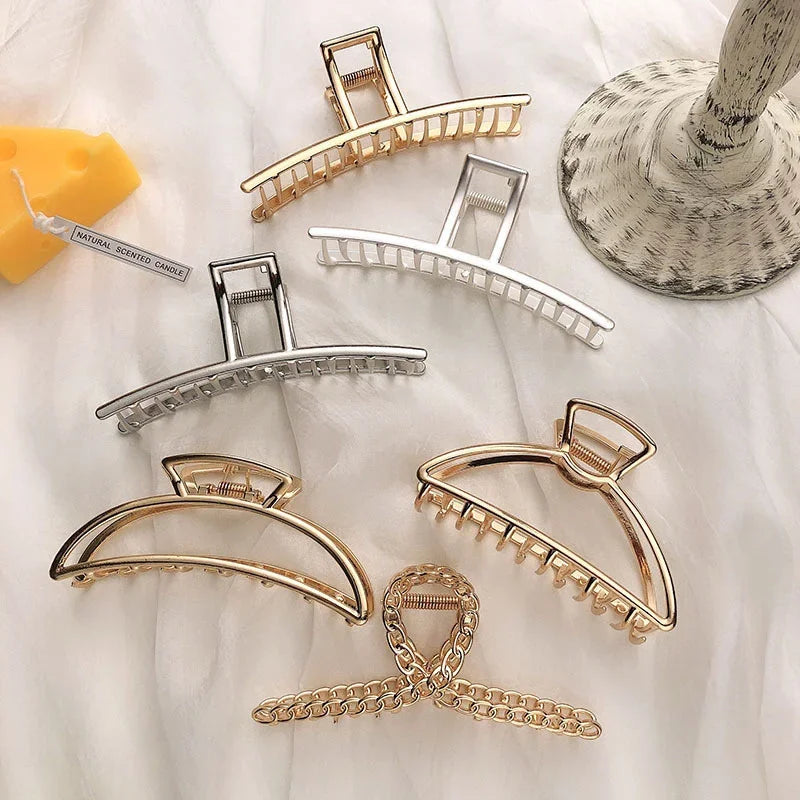 Metal Geometric Hair Claws - Piña Colada