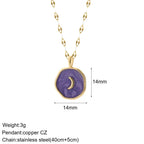 Gold Pendant Long Stainless Steel Chains - Piña Colada
