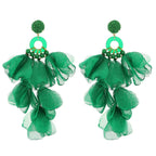 Lace Flower Cotton Drop Earrings - Piña Colada