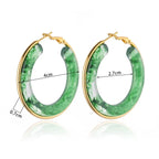 Trendy Acrylic Hoop Earrings - Piña Colada
