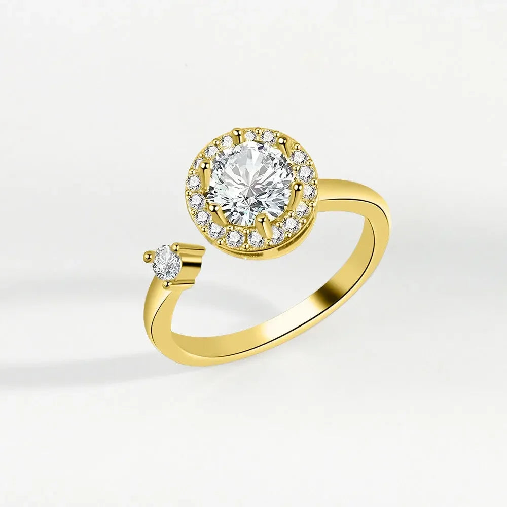 Spinner Ring Crystal Flower - Piña Colada