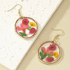 Natural Flower Dangle Earrings - Piña Colada