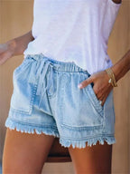 Denim Shorts Elastic Waist - Piña Colada
