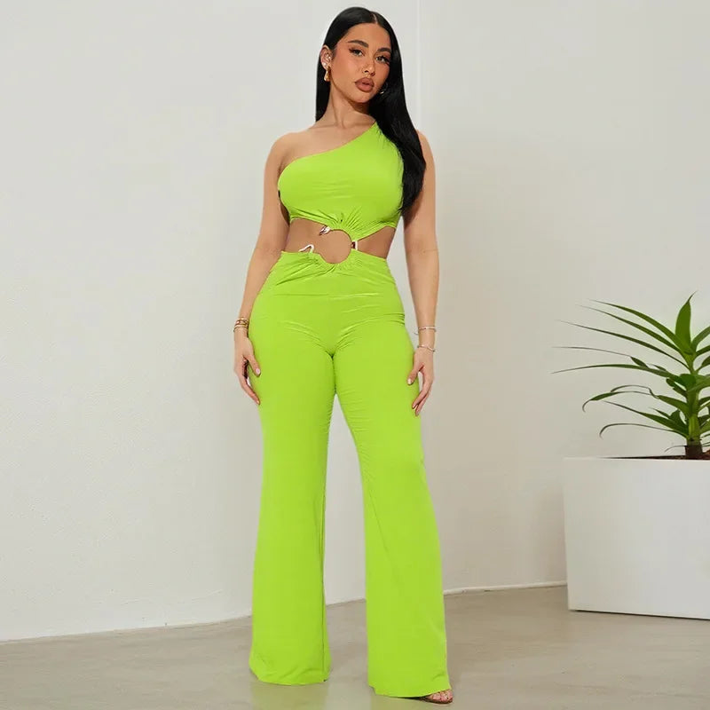 Casual Solid Summer Jumpsuit - Piña Colada