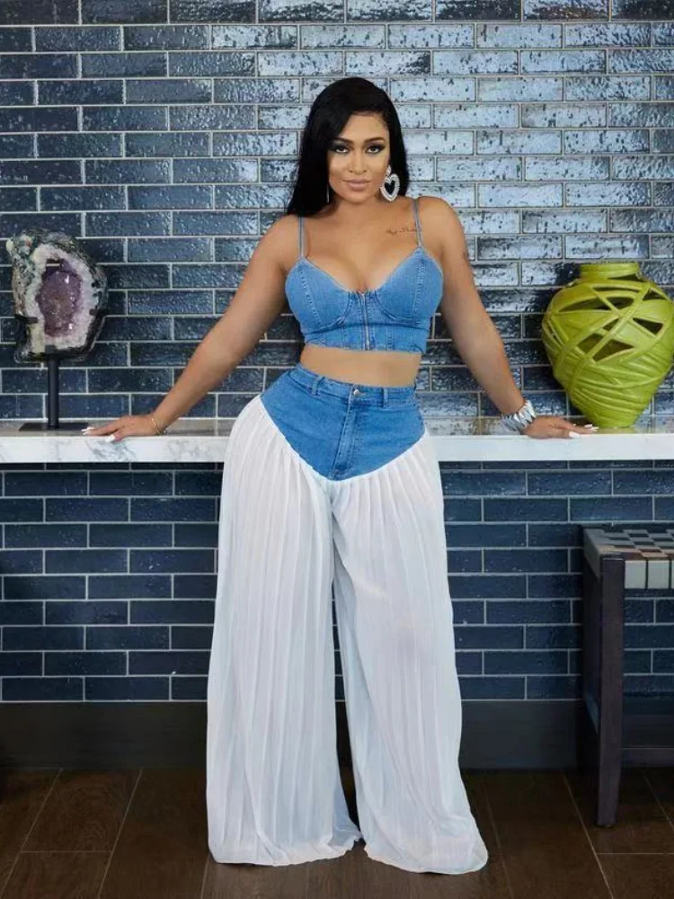 Elegant Solid Color Two-Piece Summer Set - Piña Colada
