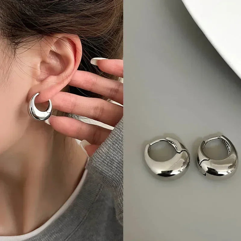 Chunky Stainless Steel Hoop Earrings - Piña Colada