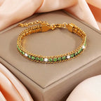 Cubic Zirconia Stainless Steel Bracelet