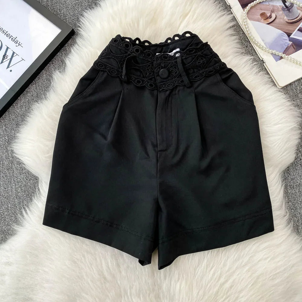 High-Rise Wide Leg Shorts - Piña Colada