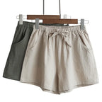 Summer Women Cotton Linen Shorts - Piña Colada