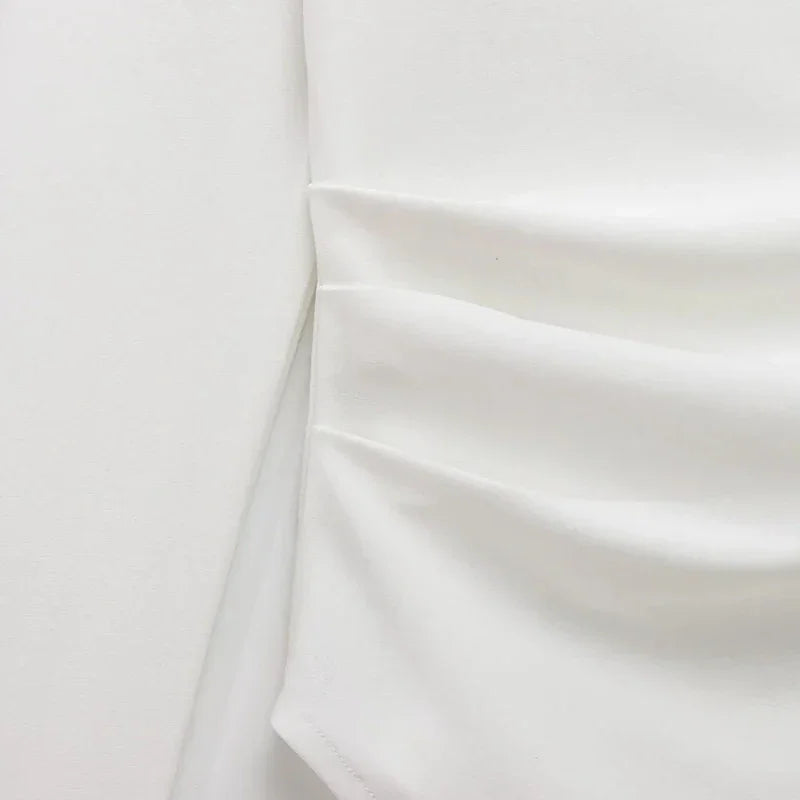 Asymmetrical Square Neck Crop Blouse – Streetwear Chic - Piña Colada