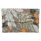 Floral Sequin Straw Clutch - Piña Colada