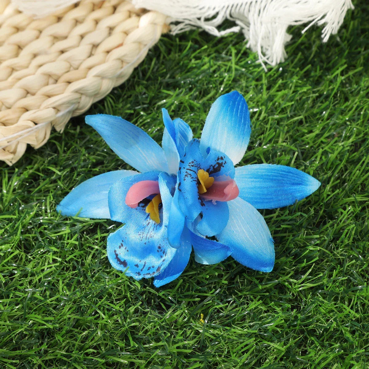Orchid Flowers Hair Clips - Piña Colada