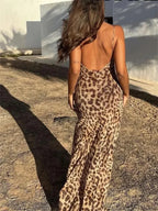 Leopard Print Tulle Slip Dress