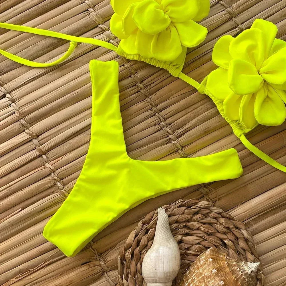 Floral Bikini 2025 Women Swimsuit - Piña Colada