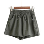 Summer Women Cotton Linen Shorts - Piña Colada