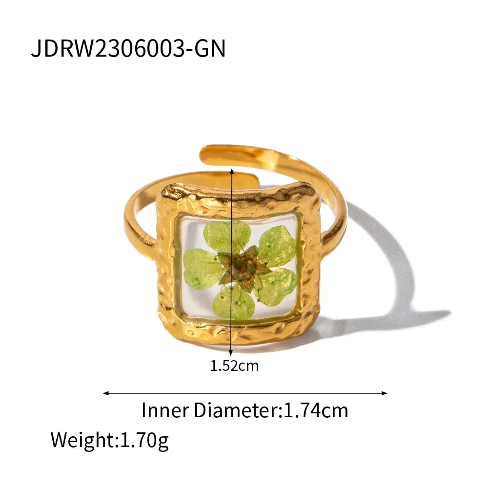 18k Gold Plated Minimalist Ring - Piña Colada