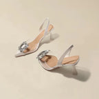 Crystal Transparent Heels - Piña Colada