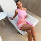 Chic Tassel Print Mini Dress - Piña Colada