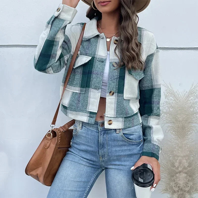 Jacket Long Sleeve Plaid - Piña Colada