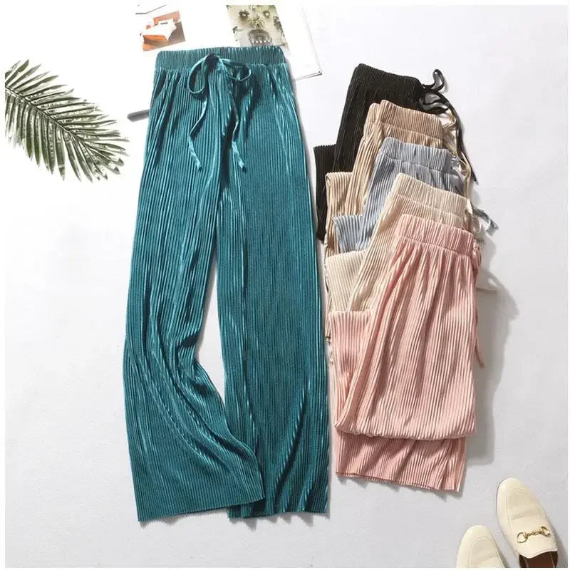 Wide Leg Pants Pleated - Piña Colada