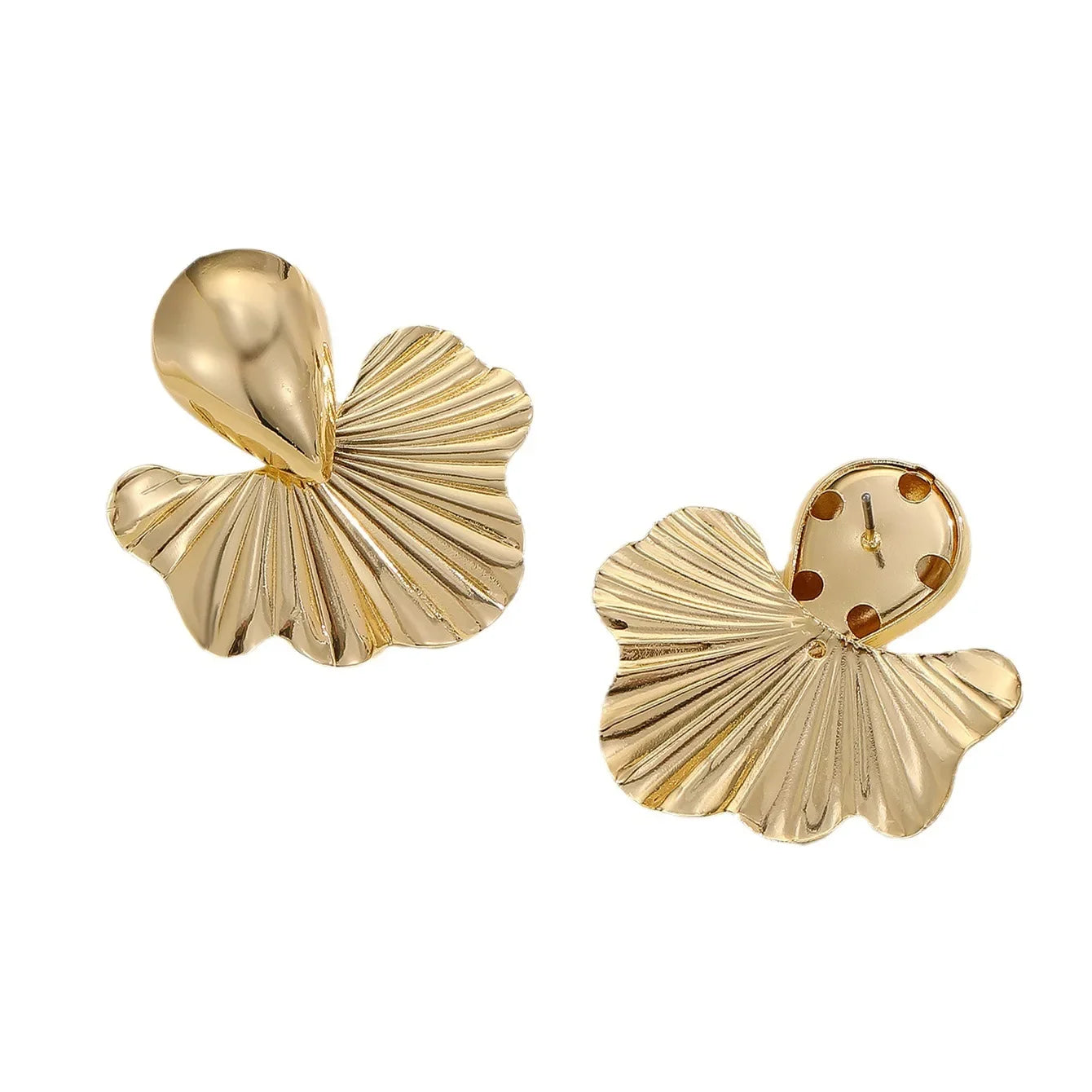 Trendy Chunky Leaf Drop Earrings - Piña Colada