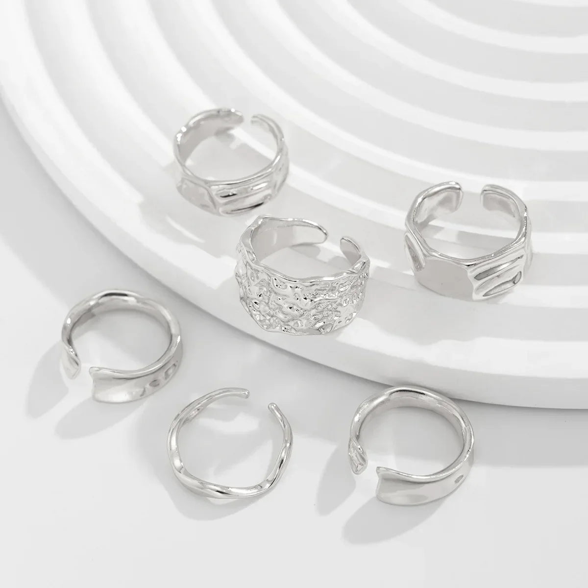 6Pcs/Set Vintage Sun Starfish Open Rings - Piña Colada